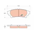 Jeu de 4 plaquettes de frein arrière TRW GDB4174 - Visuel 1