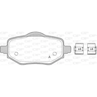Jeu de 4 plaquettes de frein arrière OPEN PARTS BPA1952.00