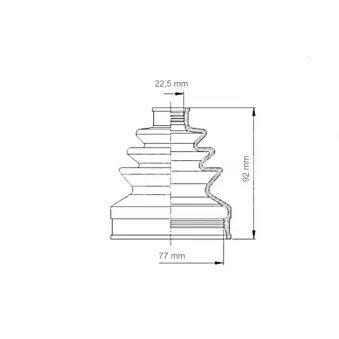 Joint-soufflet, arbre de commande GOOM DB-0693
