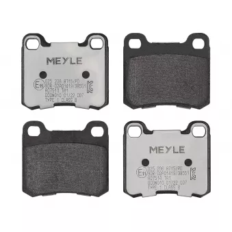 Jeu de 4 plaquettes de frein arrière MEYLE 025 206 8715/PD