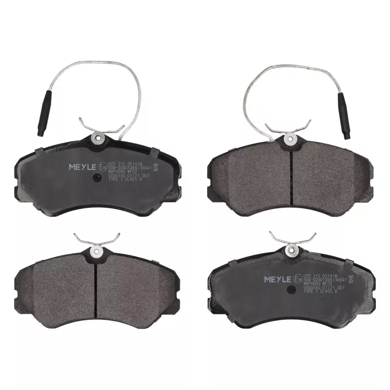 Jeu de 4 plaquettes de frein avant MEYLE 025 212 0519/W
