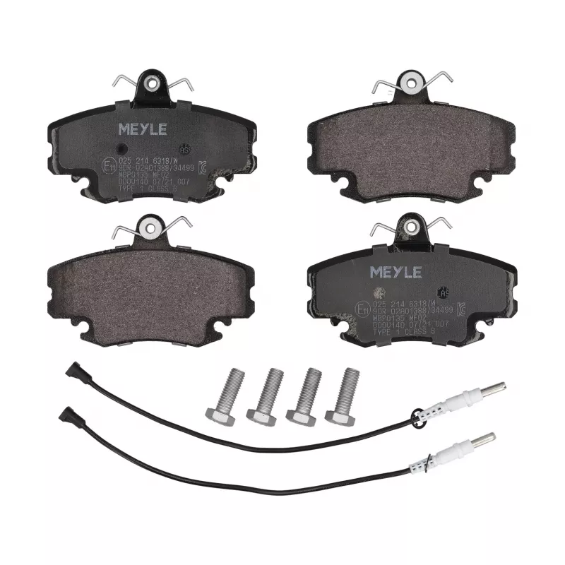 Jeu de 4 plaquettes de frein avant MEYLE 025 214 6318/W
