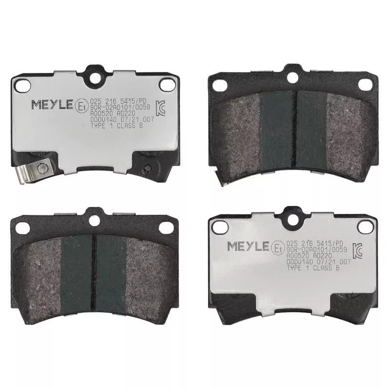 Jeu de 4 plaquettes de frein avant MEYLE 025 216 5415/PD