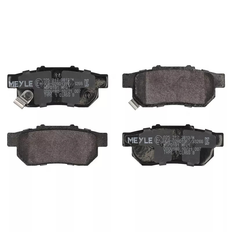 Jeu de 4 plaquettes de frein arrière MEYLE 025 217 3813/W