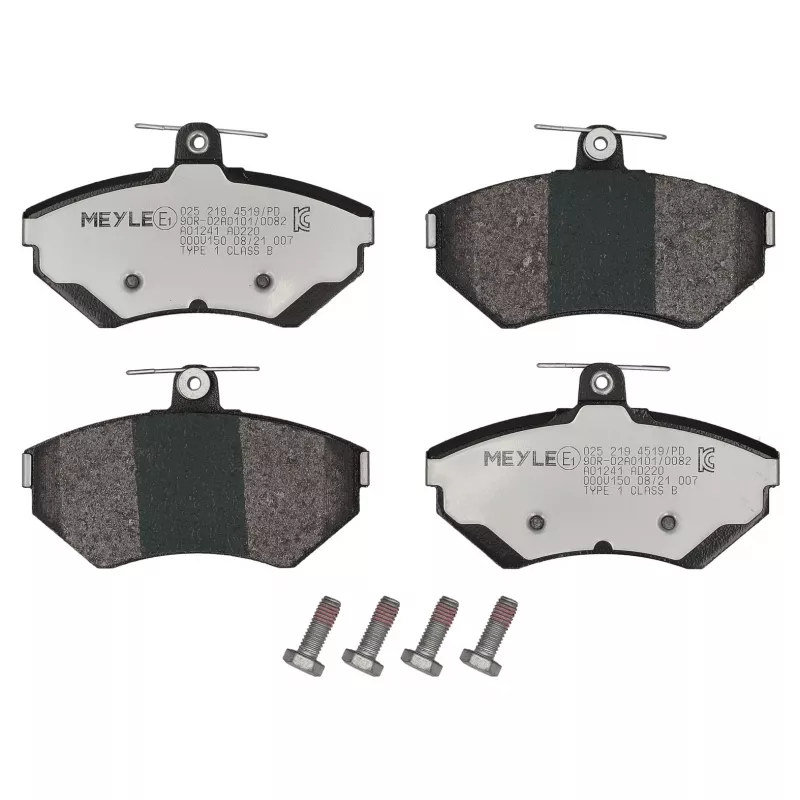 Jeu de 4 plaquettes de frein avant MEYLE 025 219 4519/PD