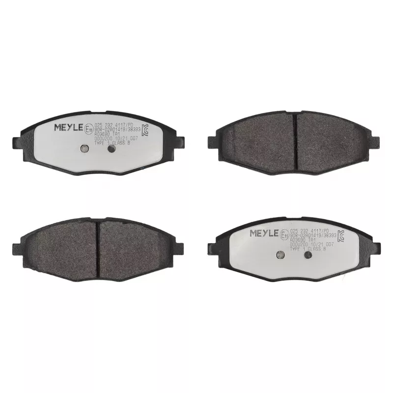 Jeu de 4 plaquettes de frein avant MEYLE 025 232 4117/PD