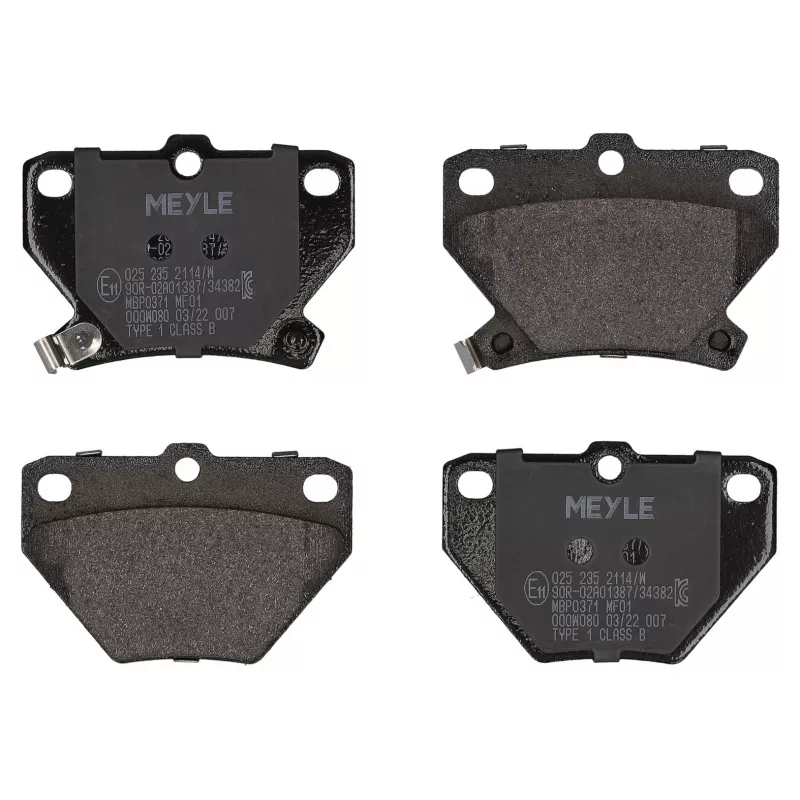 Jeu de 4 plaquettes de frein arrière MEYLE 025 235 2114/W