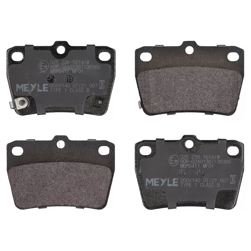 Jeu de 4 plaquettes de frein arrière MEYLE 025 236 5614/W