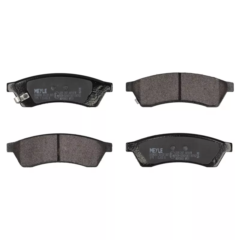 Jeu de 4 plaquettes de frein arrière MEYLE 025 247 4414/W