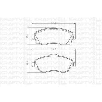 Jeu de 4 plaquettes de frein avant KRAFTVOLL GERMANY