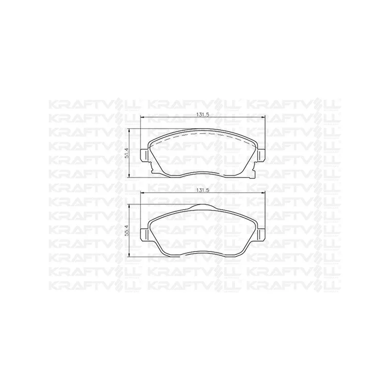 Jeu de 4 plaquettes de frein avant KRAFTVOLL GERMANY 07010031