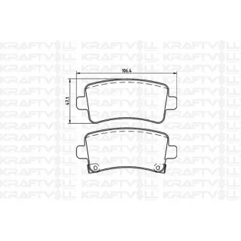 Jeu de 4 plaquettes de frein arrière KRAFTVOLL GERMANY