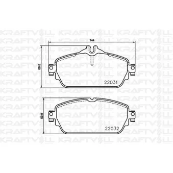 Jeu de 4 plaquettes de frein avant KRAFTVOLL GERMANY