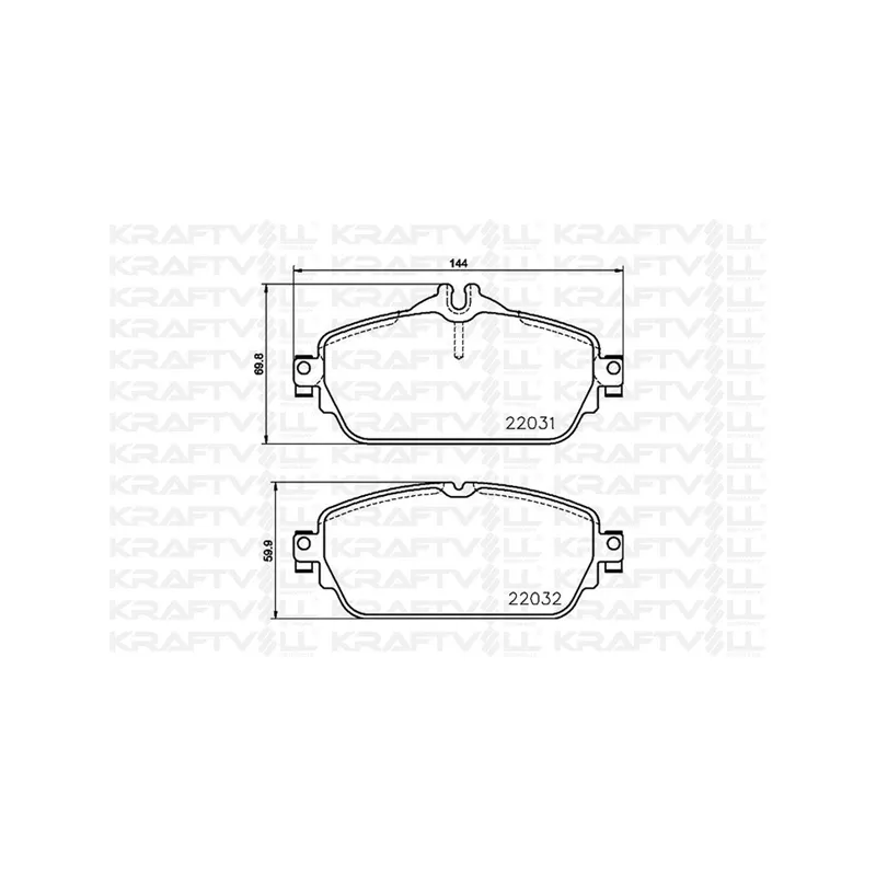 Jeu de 4 plaquettes de frein avant KRAFTVOLL GERMANY 07010068