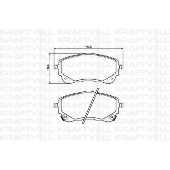 Jeu de 4 plaquettes de frein avant KRAFTVOLL GERMANY 07010111