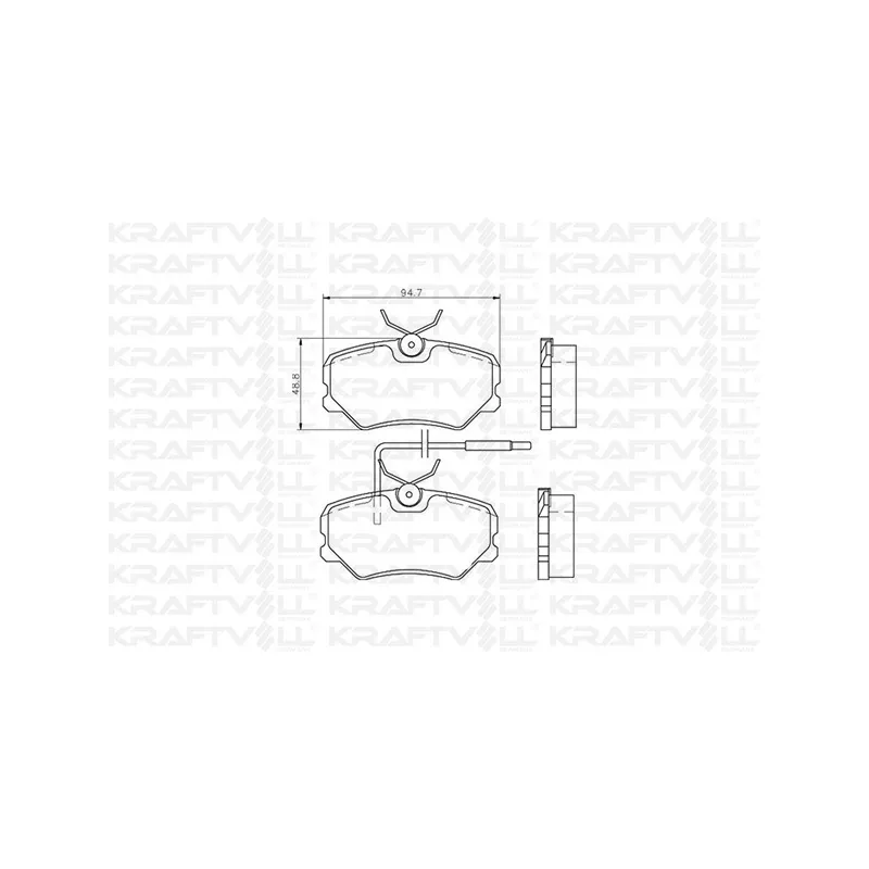 Jeu de 4 plaquettes de frein avant KRAFTVOLL GERMANY 07010114