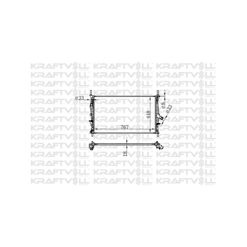 Radiateur, refroidissement du moteur KRAFTVOLL GERMANY 08040035