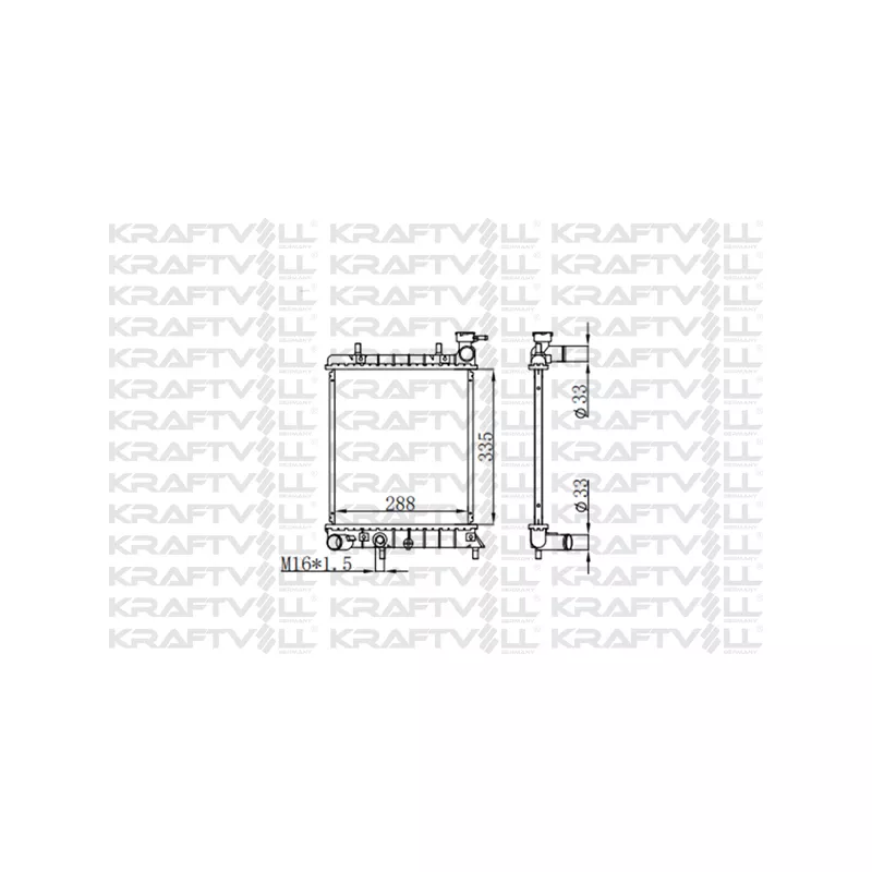 Radiateur, refroidissement du moteur KRAFTVOLL GERMANY 08040037