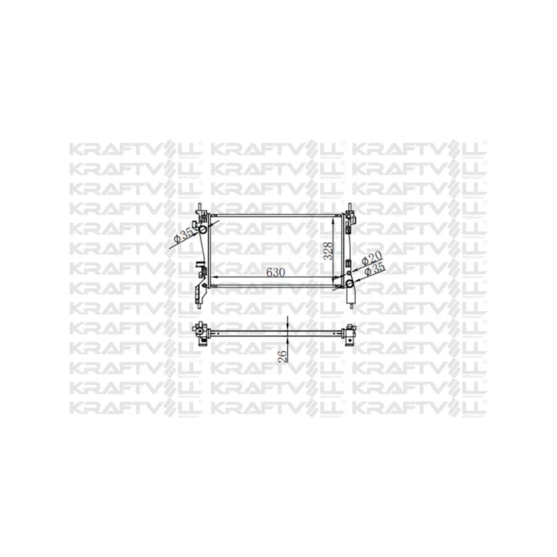 Radiateur, refroidissement du moteur KRAFTVOLL GERMANY 08040042