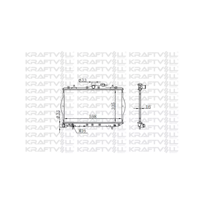 Radiateur, refroidissement du moteur KRAFTVOLL GERMANY 08040046