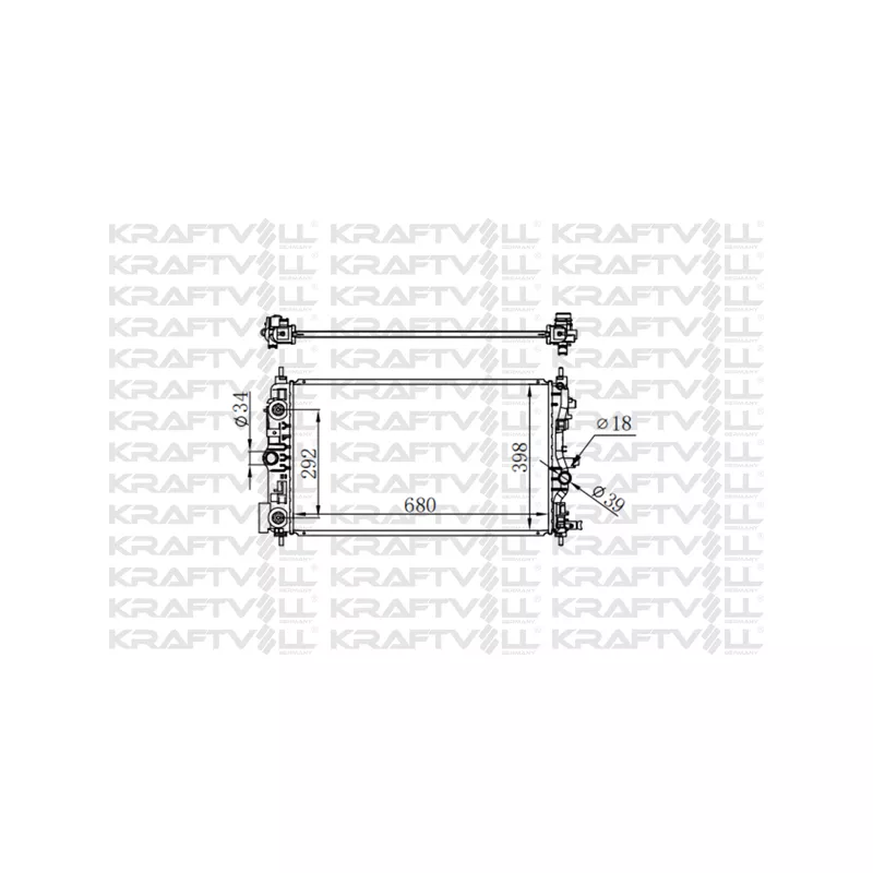 Radiateur, refroidissement du moteur KRAFTVOLL GERMANY 08040048