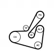 Jeu de courroies trapézoïdales à nervures CONTITECH 6PK1750K1 - Visuel 2