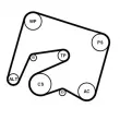 Jeu de courroies trapézoïdales à nervures CONTITECH 6PK2000K2 - Visuel 1