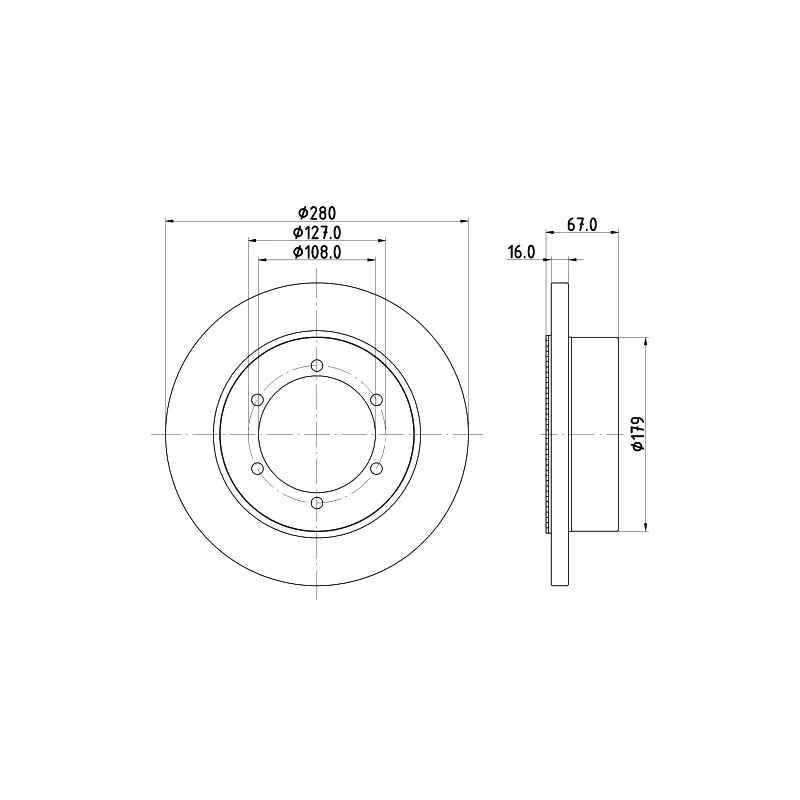 Jeu de 2 disques de frein arrière HELLA 8DD 355 134-881 - Visuel 3