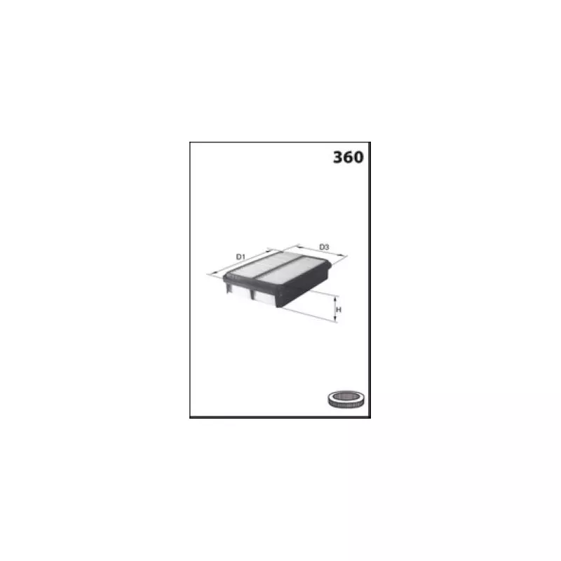 Filtre à air MECAFILTER ELP9696