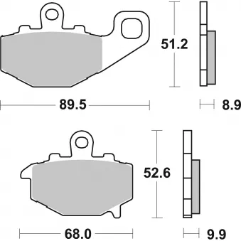 Jeu de 4 plaquettes de frein avant BREMBO 07KA1617