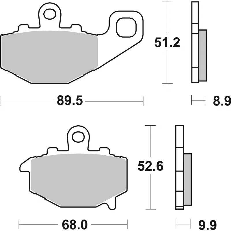 Jeu de 4 plaquettes de frein avant BREMBO 07KA1617
