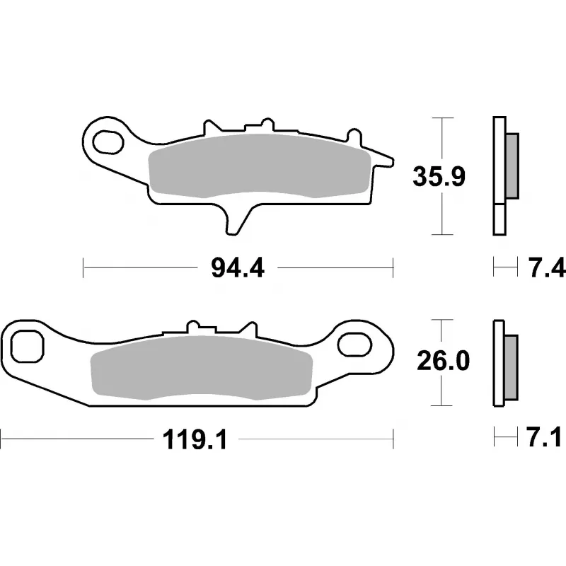 Jeu de 4 plaquettes de frein avant BREMBO 07KA24SD