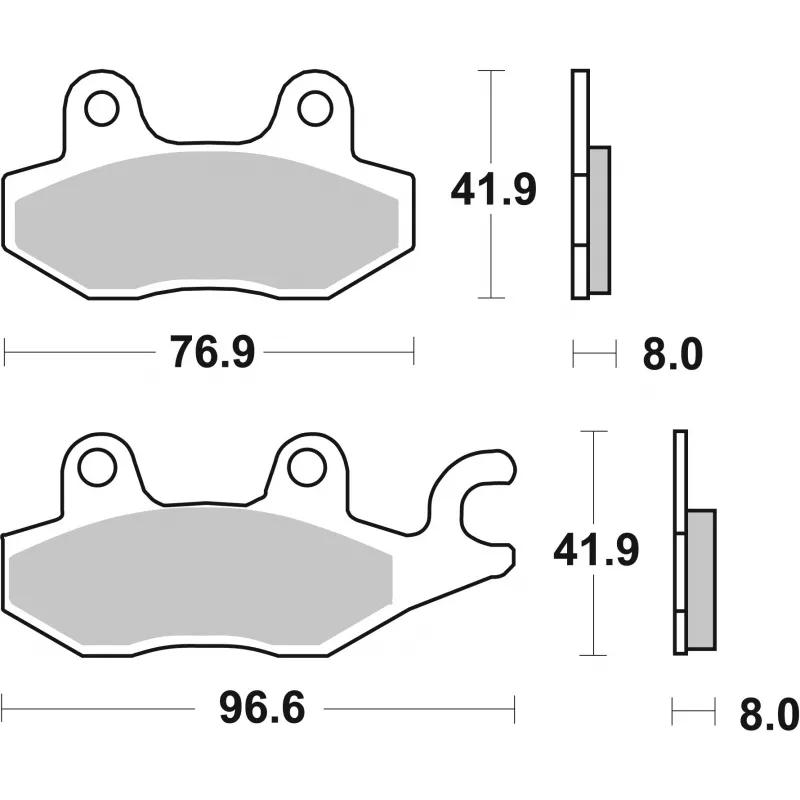 Jeu de 4 plaquettes de frein avant BREMBO 07YA22SR