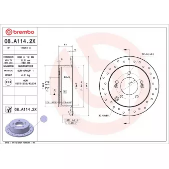 Jeu de 2 disques de frein avant BREMBO