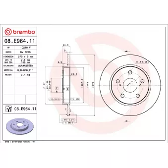Jeu de 2 disques de frein arrière BREMBO