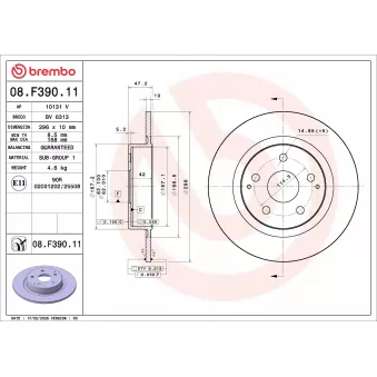 Jeu de 2 disques de frein avant BREMBO 08.F390.11