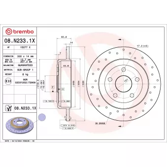 Jeu de 2 disques de frein avant BREMBO