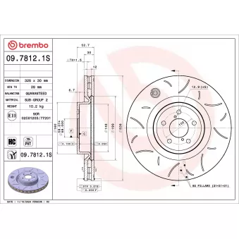 Jeu de 2 disques de frein avant BREMBO 09.7812.1S