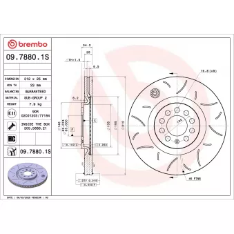 Jeu de 2 disques de frein avant BREMBO 09.7880.1S