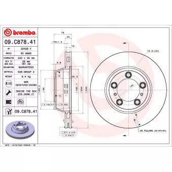 Jeu de 2 disques de frein arrière BREMBO