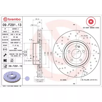 Jeu de 2 disques de frein avant BREMBO