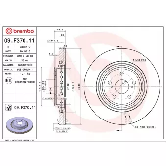 Jeu de 2 disques de frein avant BREMBO 09.F370.11