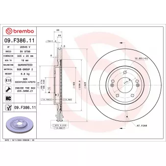 Jeu de 2 disques de frein avant BREMBO