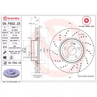 Jeu de 2 disques de frein avant BREMBO