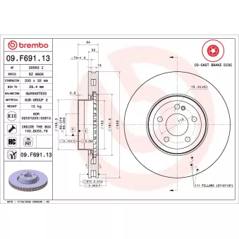 Jeu de 2 disques de frein avant BREMBO