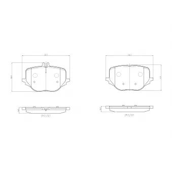 Jeu de 4 plaquettes de frein arrière BREMBO