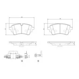 Jeu de 4 plaquettes de frein avant BREMBO