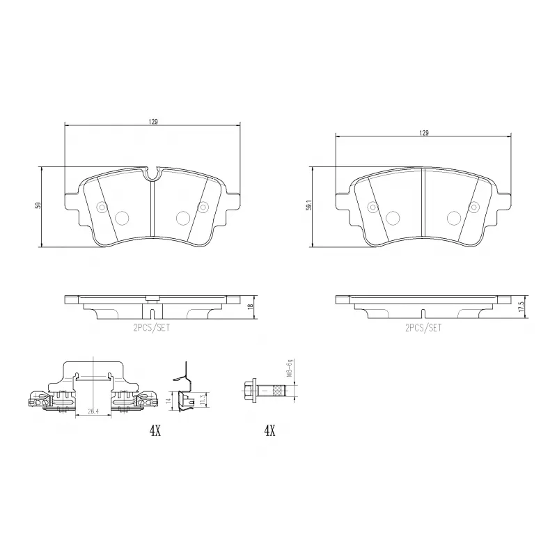 Jeu de 4 plaquettes de frein avant BREMBO P85185NX