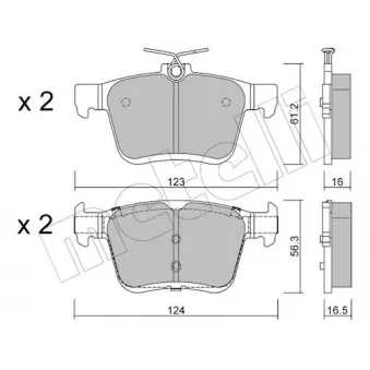 Jeu de 4 plaquettes de frein avant METELLI 22-0951-2