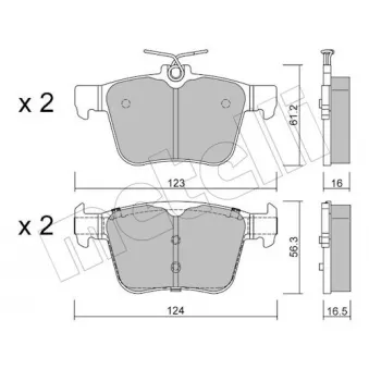 Jeu de 4 plaquettes de frein avant METELLI 22-0981-2
